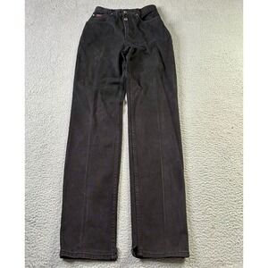 VTG Lawman Western Jeans Bareback Black Slim Fit High Rise Waist Straight Leg 5
